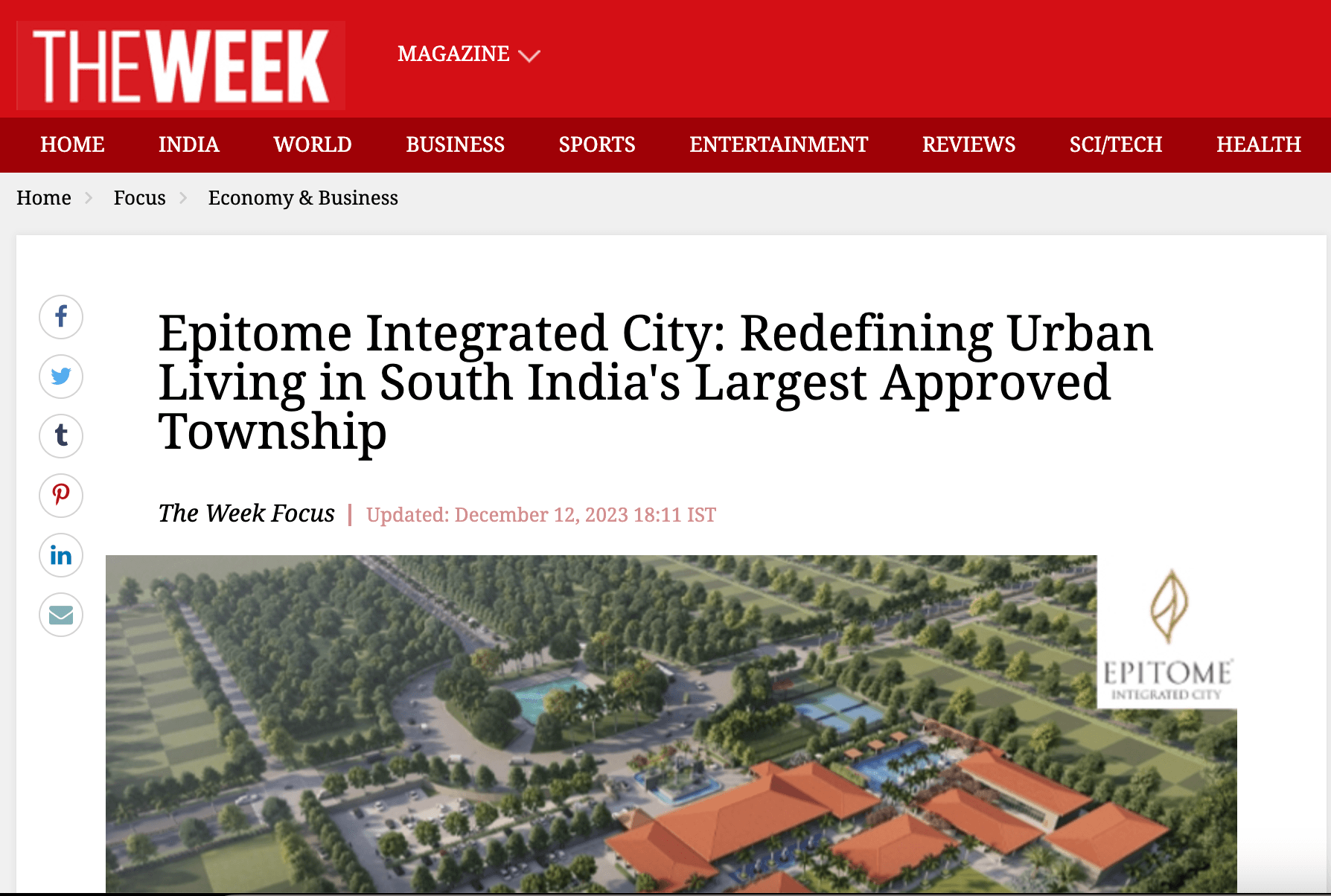 Epitome Integrated City: Redefining Urban Living in South India's Larges...